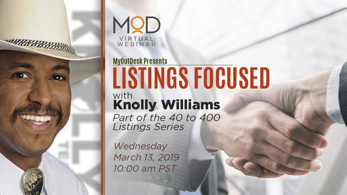 myoutdesk webinar listings focused with knolly williams part of 40 to 400 listings series