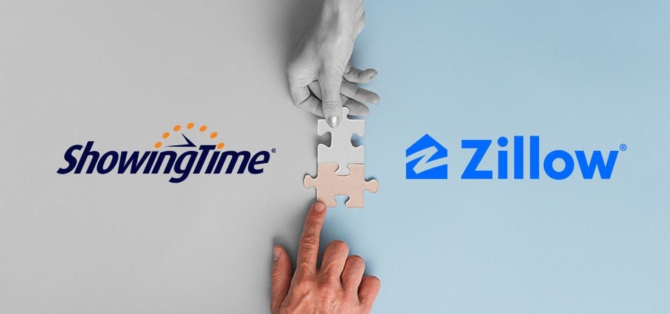 showing time logo and zillow logo with two hands putting puzzle pieces together