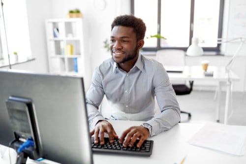 businessman working with a computer