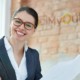virtual assistant smiling while working