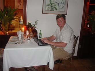 Daniel working at 2am on his honeymoon.