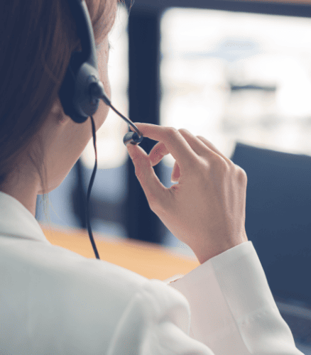 Woman on call with client