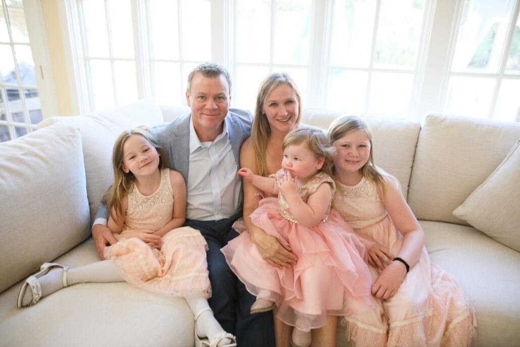 Daniel Ramsey, CEO of MyOutDesk, with his family.