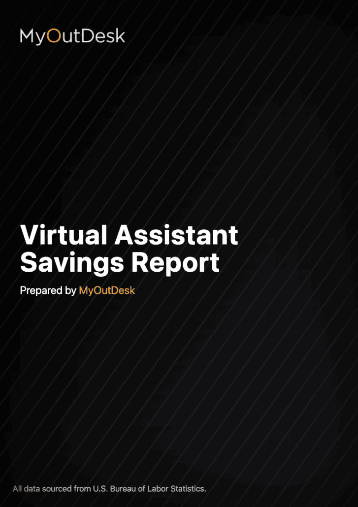 The cover of the MyOutDesk virtual assistant savings report